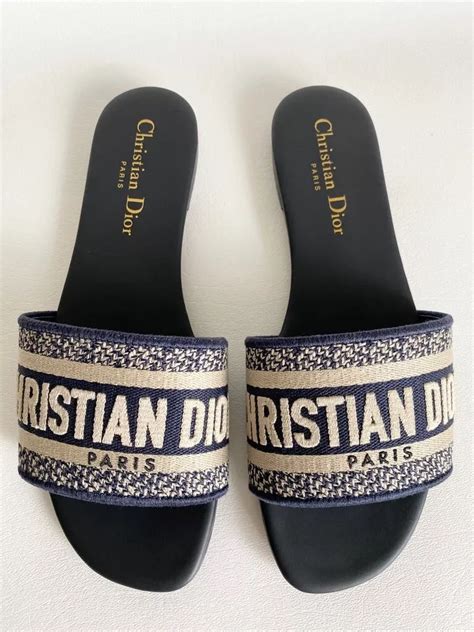 christian dior canvas slides|knock off christian dior slides.